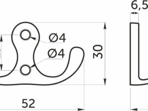Крючок меб. двухрожковый мет. WP19 хром AKS 94779