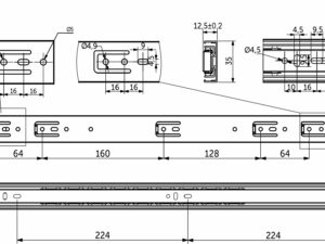 Направляющая шариковая L-550 h=35 GRIDLI A 111317