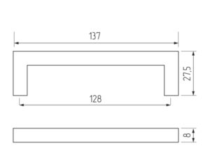 Ручка-скоба H70-128, хром матовый 11393