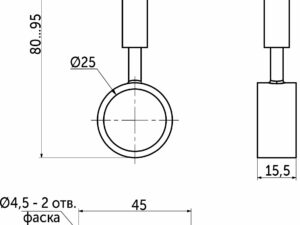 Держатель дистанционный проходной трубы d25 (936) с регуляцией, хром AKS 14209