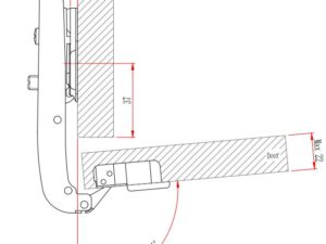 Петля с амортизатором EVA Advance soft, под фальшпанель дл.плечо, (180/95), 48мм 3980