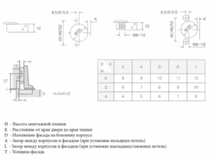 Петля для смежных дверей Firmax Smartline,Clip On, Soft-Close, угол открывания 105°, 48 мм FRM0151
