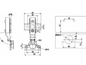 Петля мини накладная с доводчиком 38мм h0 clip-on 39199