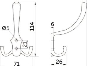 Крючок меб. трехрожковый мет. WP59 хром матовый GRIDLI 75805
