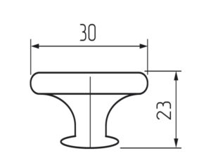Ручка-кнопка H76, черная d=30 мм 108823