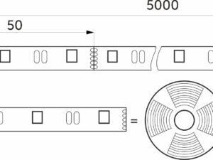 Лента светодиод RGBW - 10W/m, 12V, 12мм, 5050, 60 д/м, IP20, цветная + холодный белый - 5м, 115354