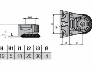 Опора регулируемая, 2 наконечника PI41ZL  11190
