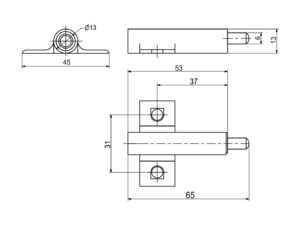 Амортизатор крепление крестообразное накладной/врезной белый AKS (100 в уп.) 15661