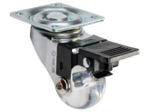Колесо мебельное SUPRA 50 mm с тормозом прозрачное сталь/пластмасса TB05.1842.53.000