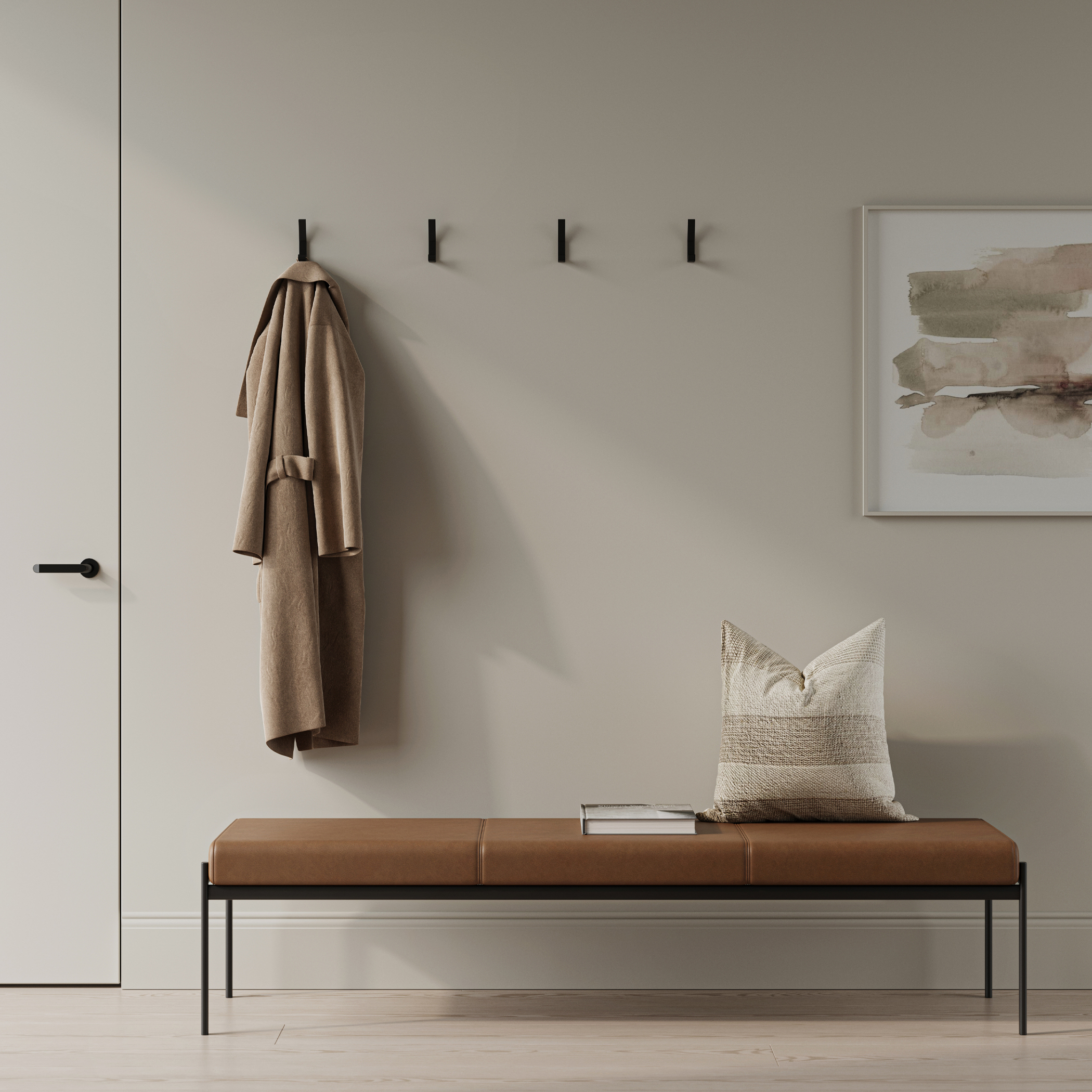 Крючок меб. двухрожковый мет. PEROLA черный матовый AKS 104186