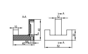 Крючок TETRISS двойной металл черный TI22.0052.14.055  2210