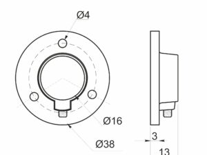 Крепление (фланец) трубы d16, хром/сталь AKS 22846