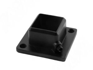 Крепление (розетка) для квадр. трубы 25*25 QUADRO, черный AKS 112447
