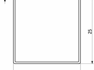 Труба квадр. L-3000 25*25 (1,4кг/1,0мм) QUADRO, хром AKS 112542