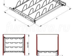 Обувница выдвижная ALFA металл лак серый WA02.0411.01.002