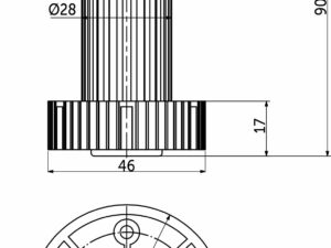 Опора кухонная пласт. h100 трехсоставная, черный AKS (1уп=250шт) 78517