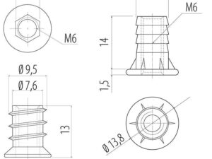 Муфта для вкручивания М6 15444
