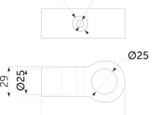 Соединитель 2-х труб d25 (560) простой, черный AKS 112431