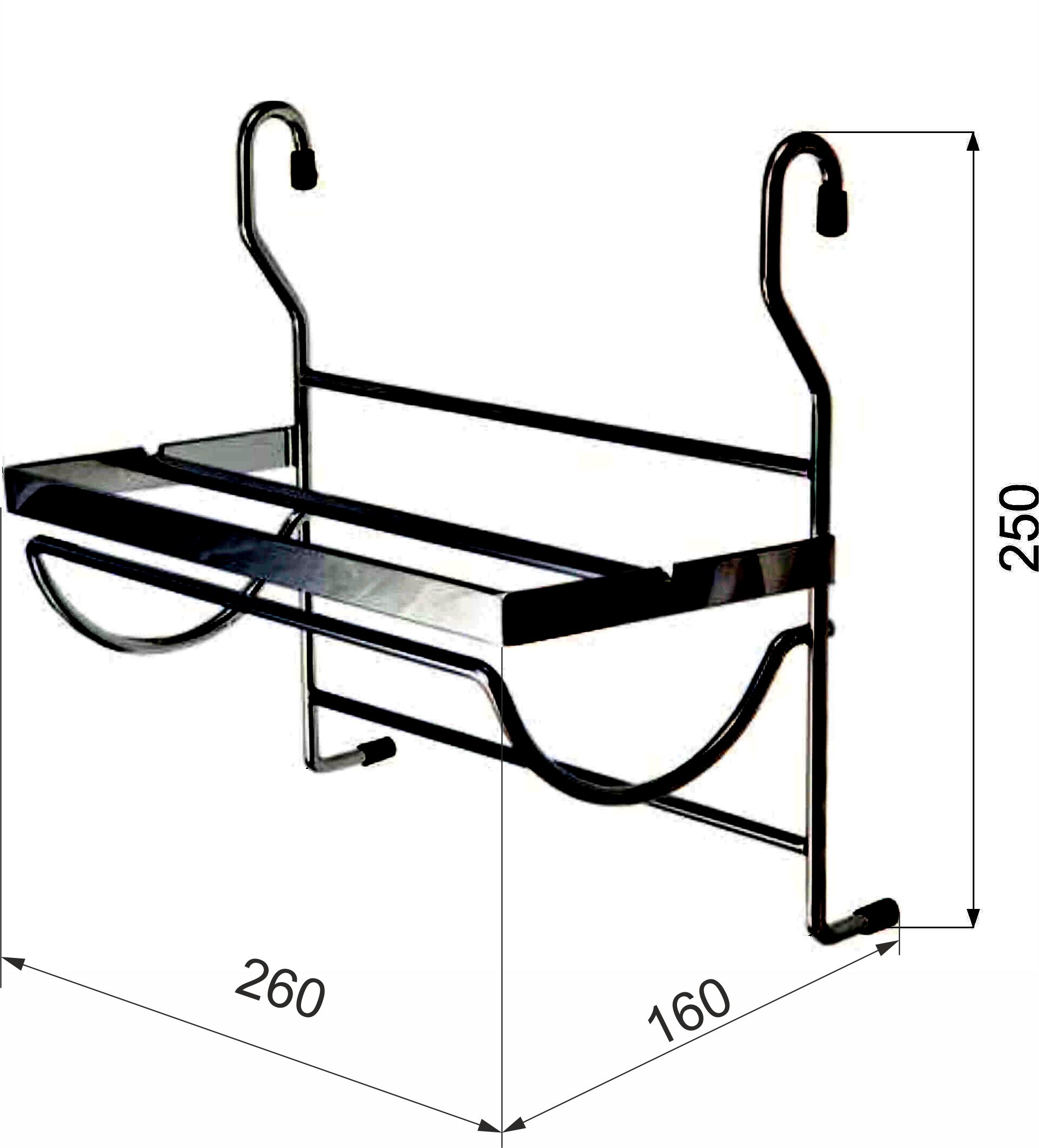 Корзина на трубу d16 для бумаги CWJ207 черный AKS 62745