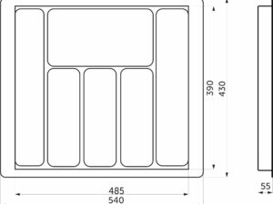 Лоток для столовых приборов 600 LINER 540*430, графит AKS 117235