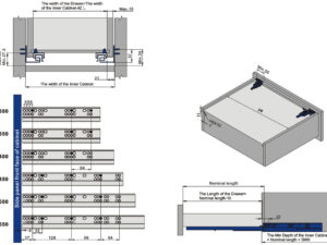 Направляющие "Unihopper" ПВ СКРЫТЫЕ 3D с амортизацией L-550  21198/161101