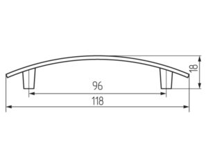 Ручка-скоба K6127E AL 96мм, хром 785821