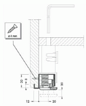 Ножка накладная, регулируемая для шкафа с пластиковым подпятником, CAM0005