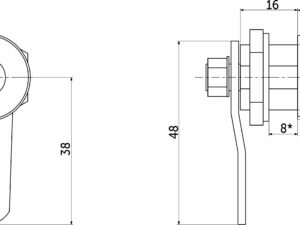 Замок для распашной двери механический 103-16 AKS с тубулярным (круглым) ключом 79161
