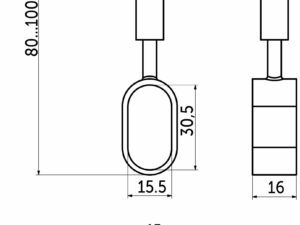Держатель дистанционный проходной трубы овальн. 30*15 (935) регулируемый, черный AKS 113972