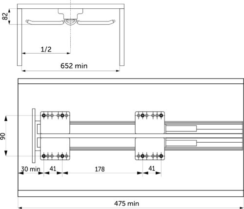 Выдвижная вешалка для брюк BRUNO крепл.верх./двойная 642*470*82, графит PRIME by AKS 115590
