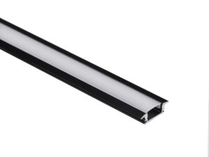 Профиль алюминиевый врезной LIRA-1707 с экраном, цвет черный, 3м, AKS 89672