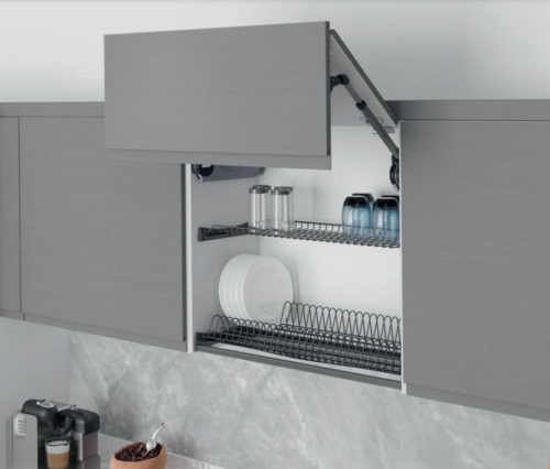 Посудосушитель двойной с 1 поддоном в базу 600 мм, Starax (560х295-345 мм), антрацит 0609182