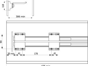 Выдвижная вешалка для брюк BRUNO крепл.бок./левое 366*470*118, графит PRIME by AKS 115593