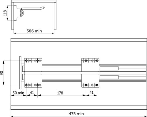 Выдвижная вешалка для брюк BRUNO крепл.бок./левое 366*470*118, графит PRIME by AKS 115593