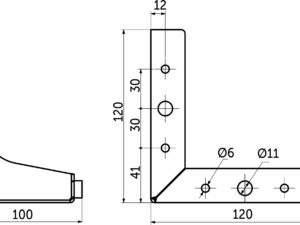 Опора меб. мет. h100 угловая хром AKS 64750
