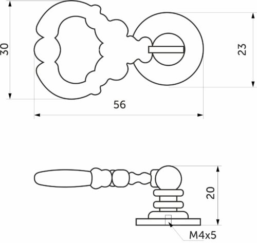 Ручка меб. кнопка мет. FLORENTINO белое серебро, AKS 76011