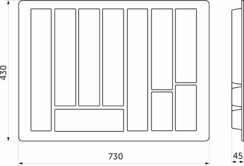 Вкладыш для столовых приборов 800 STANDARТ (730*430). белый 67354