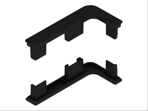 Комплект черных открытых заглушек для Г-образного профиля (2 шт.) 2189