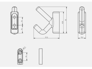 Крючок мебельный LENS, черный матовый 26160