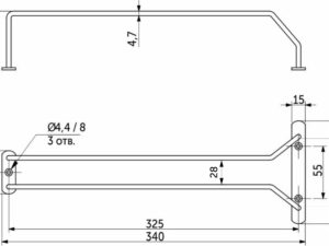 Держатель подвесной для бокалов однорядный 340*65*114, хром AKS 15270