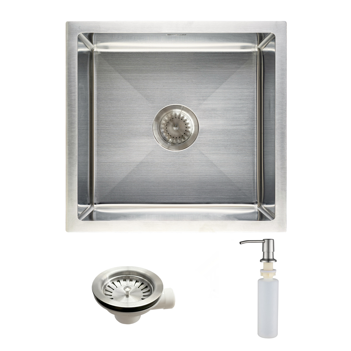 Мойка н/сталь, прямоугольная одночашевая, 520*450мм, сатин, PVD покрытие, универсальная 3,2 мм 10663