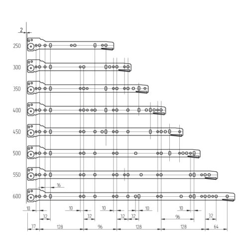 Роликовые направляющие RAL9010 350mm белые 3335