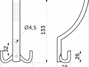 Крючок меб. трехрожковый мет. WP11 сатин GRIDLI 68651