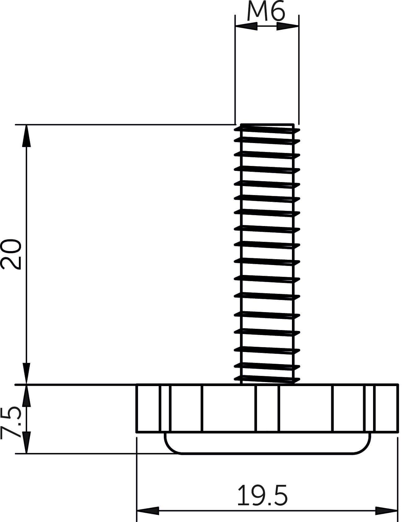 Регулятор уровня М6 черный (уп/250шт) AKS 111800 ( для муфты 106466)