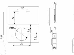 Петля накладная с доводчиком 45мм h0 clip-on PRIME by AKS (саморезы, заглушки) 112593