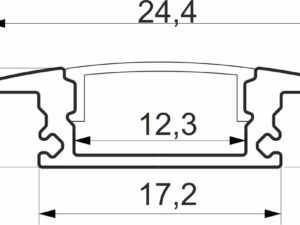 Профиль алюминиевый врезной LIRA-1707 с экраном, цвет золотой, 3м, AKS 102808
