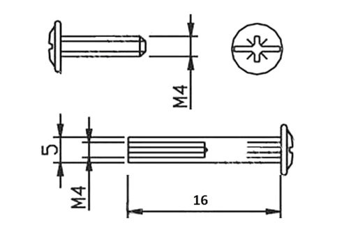 Стяжка межсекционная M4x16 15914