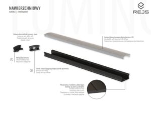 Заглушка профиля LED накладного пластмасса черная TR19.0030.05.061 LUMINO  2163