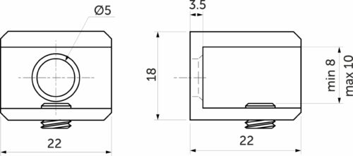 Полкодержатель для стекла мет. АК104 (8-10мм) хром AKS 64145