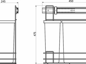 Мусорные контейнеры выдвижные 300 (1*15LT, 1*6LT), графит WIEXPOL 95601